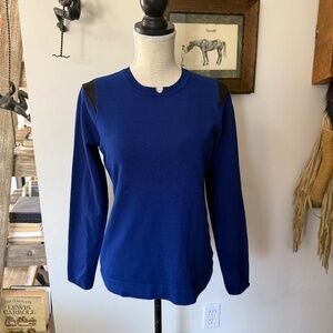 KAREN MILLEN Royal Blue Mesh Insert Sweater 4